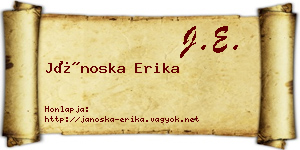 Jánoska Erika névjegykártya